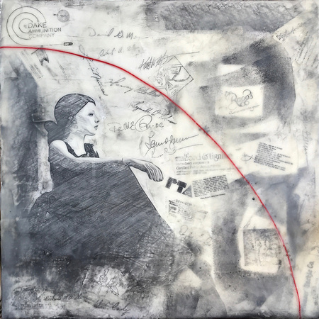 Her Way - 16x16 - Encaustice/Mixed Media